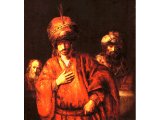 `Haman Sets Forth to Honour Mordecai` by Rembrandt. Canvas, ca. 1665. Leningrad, Hermitage.